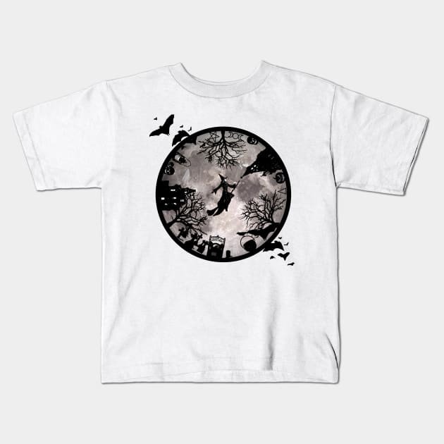 Haunted Moon Kids T-Shirt by AYar